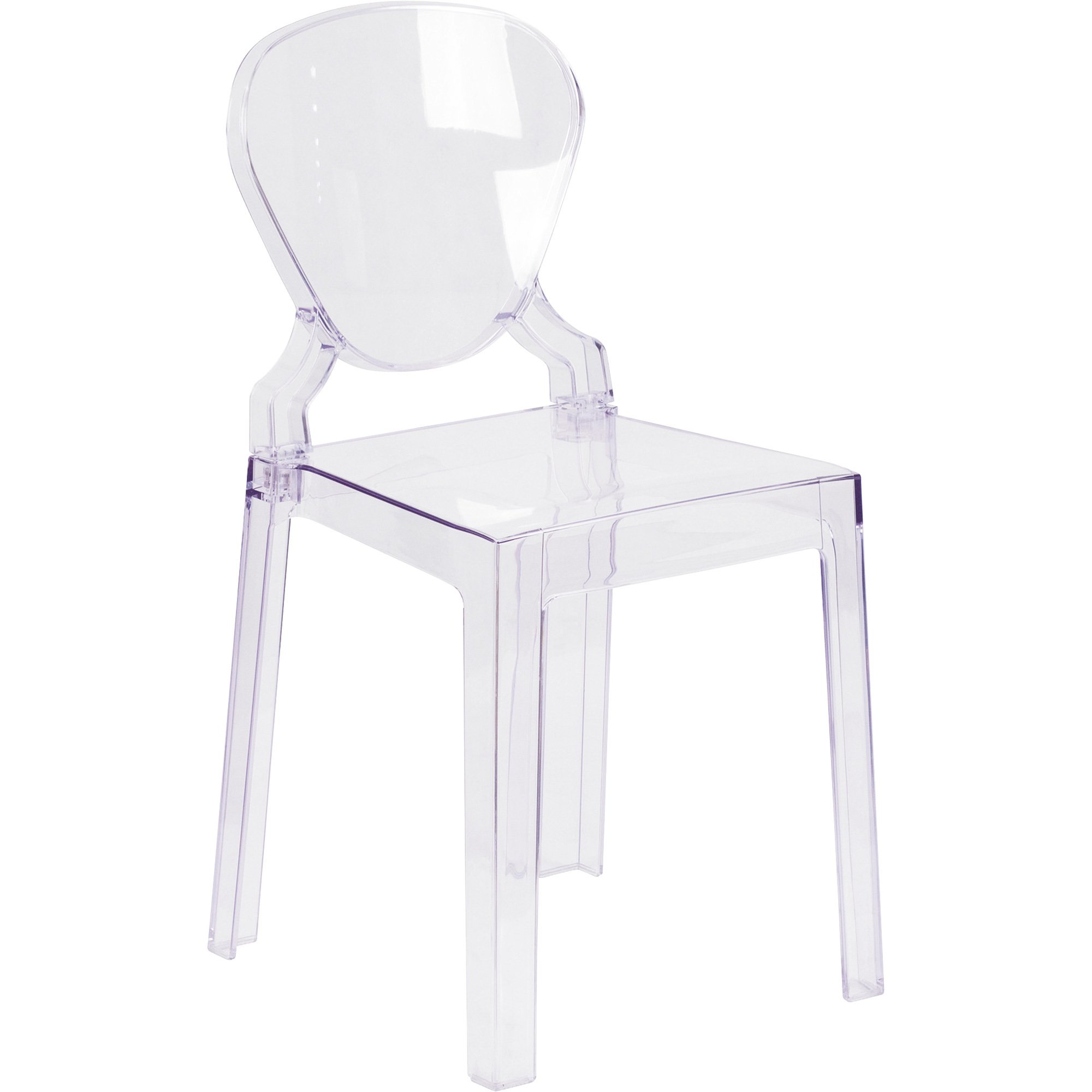 Flash Furniture Ghost Seating with Tear Back — Transparent Crystal, 330-Lb. Capacity